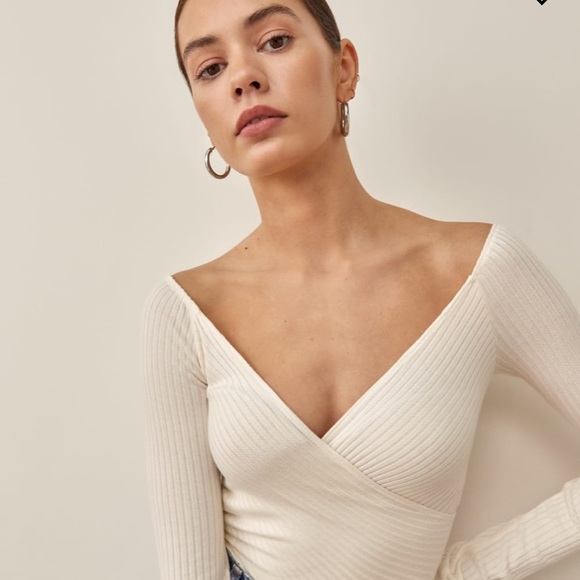 Reformation Tops - Minnie Knit Top in Ivory from Reformation
